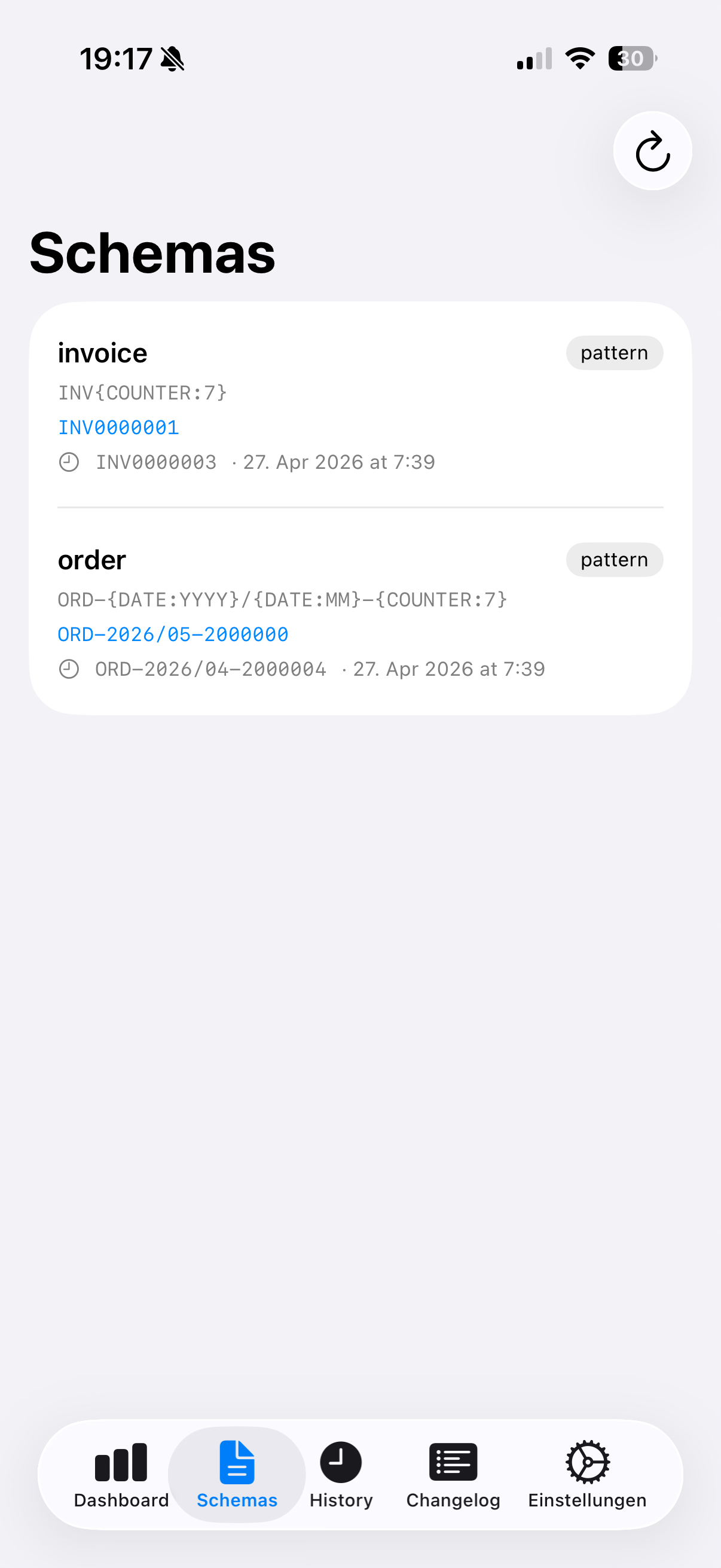 ОUЯUKΛ App – Schemas